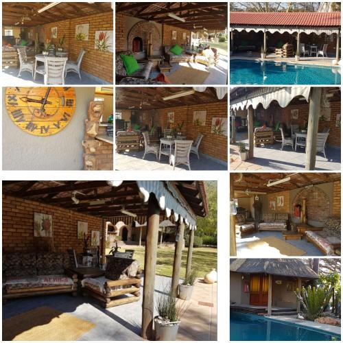 a collage of photos of a pool and a house at Rocky Aloe Escape in Krugersdorp