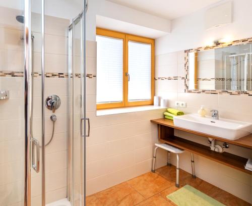 Koupelna v ubytování Appartement Pension Albert summercard and free parking included