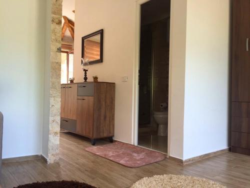 a bathroom with a sink and a toilet at Apartments Antigona Old Town in Ulcinj