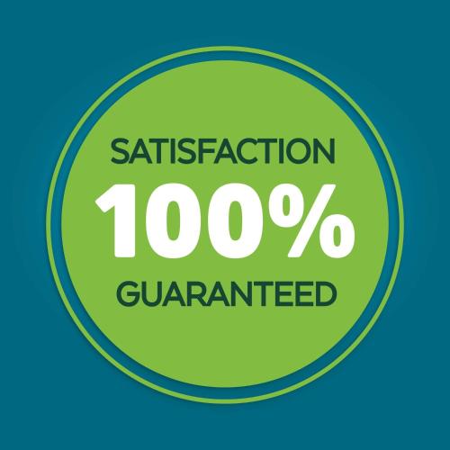a green satisfaction percent guaranteed sign in a circle at La Quinta by Wyndham Houma in Houma