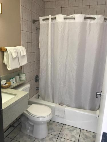 Kylpyhuone majoituspaikassa Manhattan Inn & Suites