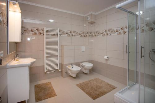 a bathroom with a toilet and a sink and a shower at Ivana in Tomislavgrad