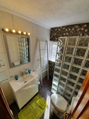 プラヤ・デル・イングレスにあるApartment Eleganceのバスルーム(洗面台、トイレ、鏡付)