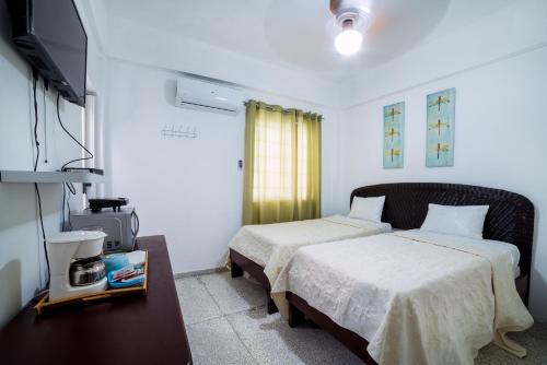 Кровать или кровати в номере Apartamentos Magallanes Romana