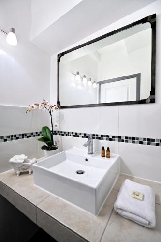 Koupelna v ubytování Hotel La Roseraie