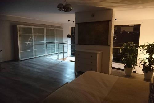 Televízia a/alebo spoločenská miestnosť v ubytovaní Apartament Loft 100 m2 Centrum Bydgoszcz