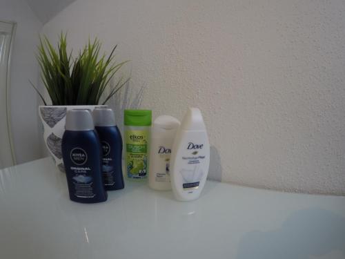 a group of products sitting on top of a counter at Ferienhaus Talblick in Kelberg