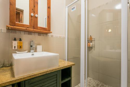 a bathroom with a sink and a shower at Caledon 23 Country House in George