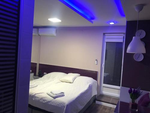 Ένα ή περισσότερα κρεβάτια σε δωμάτιο στο Vladana LUX App