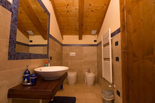 een badkamer met een wastafel en een toilet bij Agriturismo I Marzemini in Legnaro
