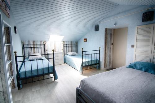 Krevet ili kreveti u jedinici u objektu Chambre d'hôtes Au Chant des Vents