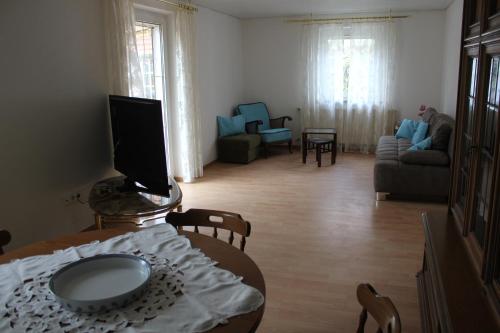 Posezení v ubytování Ferienhaus Storchennest