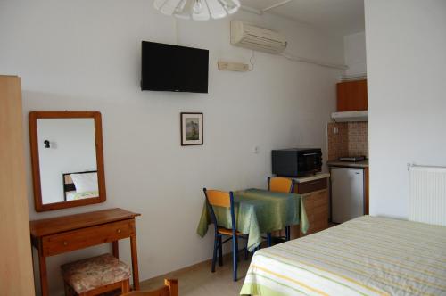 TV a/nebo společenská místnost v ubytování Guesthouse Zografia