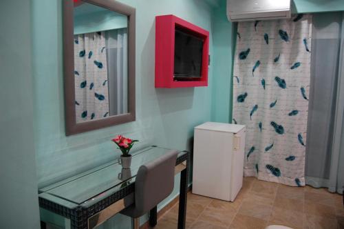 TV a/nebo společenská místnost v ubytování Guesthouse Zografia