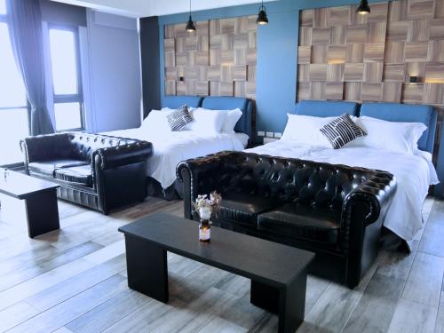 Χώρος καθιστικού στο 沐日海邊民宿