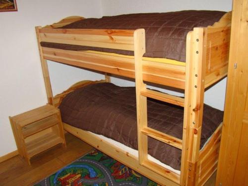 a pair of bunk beds in a room at Chalet Sandrine in Grächen