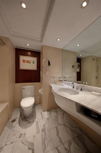 a bathroom with a toilet and a sink at Hotel Royal Macau in Macau