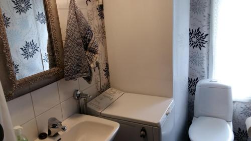 Koupelna v ubytování Punavilla Cottage