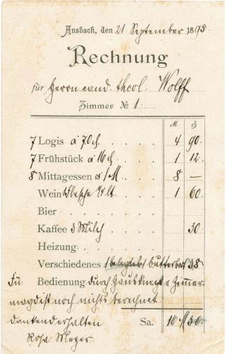a letter from mathematician to mathematician in handwriting at Boutique Hotel & Bio Wirtshaus Schwarzer Bock in Ansbach