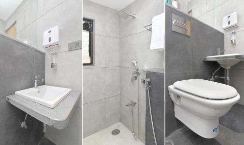 Un baño de Treebo City Inn, Satara
