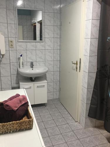 Ett badrum på Haus Springpfuhl EG