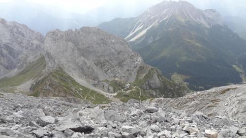 a view from the top of a rocky mountain at B&B Schlossar Haus in Sappada