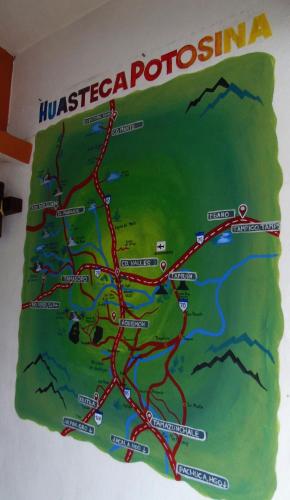 a map of the hissica potenzaroute at Kali Huasteca Posada in Ciudad Valles