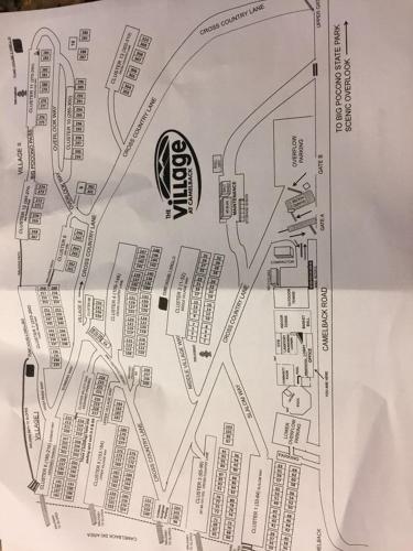 a drawing of a map of a city at 106 Village at Camelback in Tannersville