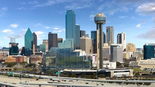 a view of a city skyline with a water tower at Hyatt Regency Dallas in Dallas