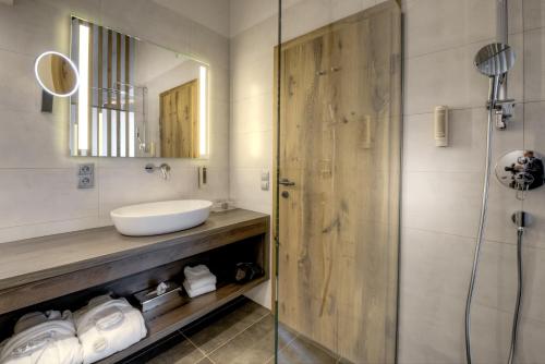 Salle de bains dans l'établissement Hotel Brigitte