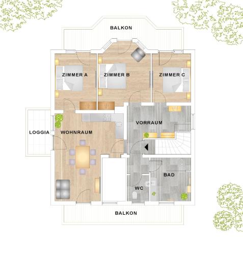 a floor plan of a house at Oberschartlhof in Flachau