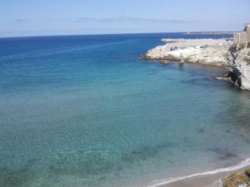 an aerial view of a beach and the ocean at Terra Sinus Holiday House in Terrasini