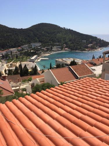 a view from the roof of a town with a body of water at Apartments ORCHIDEA 1 in Dubrovnik
