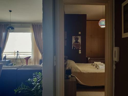 Katil atau katil-katil dalam bilik di Luxury Seaside House in Mades Heraklion
