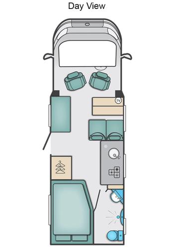 a diagram of a day view refrigerator at Four Berth Motorhome Isle of Lewis in Stornoway