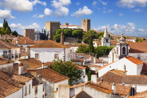 a cityscape of a town with roofs at Casa Moinho do Oeste - West Windmill Portugal in Moledo