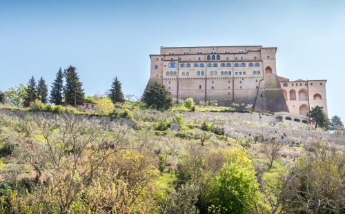 a large building on top of a hill at La Piaggia in Assisi