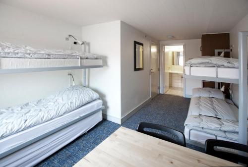 Danhostel Frederikshavn City emeletes ágyai egy szobában