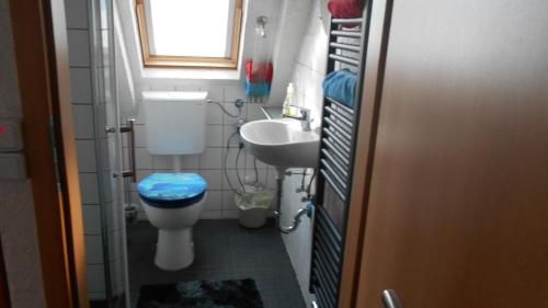 Bathroom sa Ferienapartment-Monteurwohnung-Muldestausee
