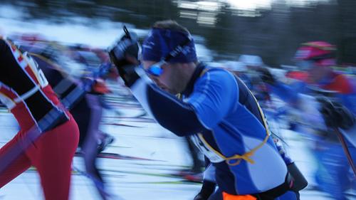 a group of people in a ski race at Mannflogården Bed & Breakfast , Sälenfjällen in Sälen
