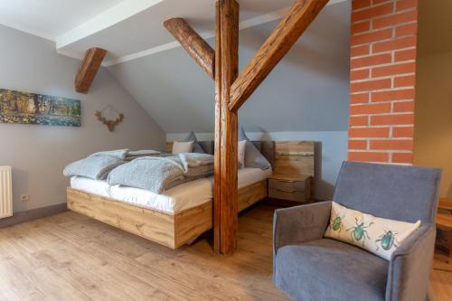 Voodi või voodid majutusasutuse Gasthof Obere Mühle toas