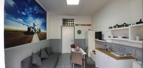 Ruang duduk di Sky house Napoli
