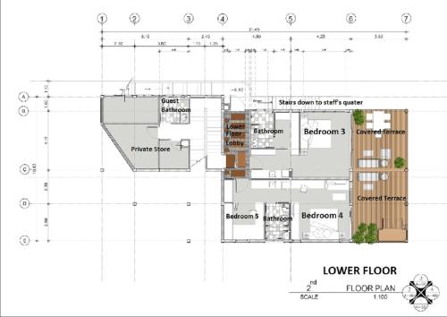 Plano de Sea view villa, Bangtao beach 4 Bedrooms