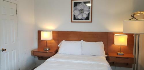 Una cama o camas en una habitación de Niagara Inn
