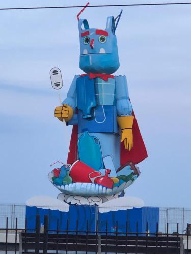a large kite in the shape of a cat balloon at BADAROSA House10min to BARCELONA City&NearTo BEACH in Badalona