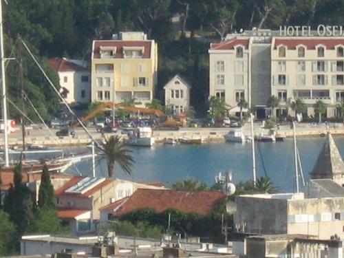 a view of a harbor with boats in the water at Studios Lulic in Makarska