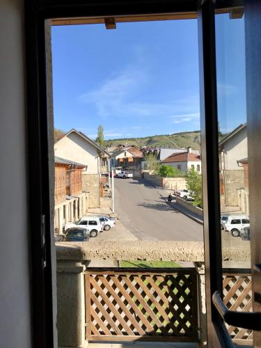 a view of a street from a window at Golden Gate in Akhaltsikhe
