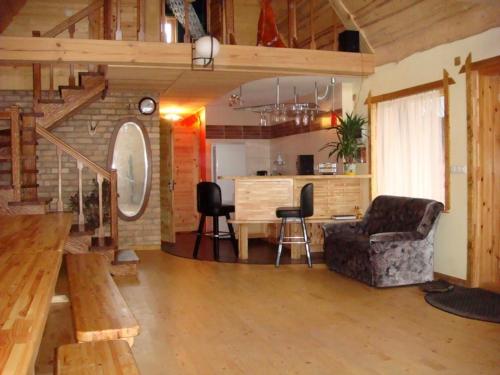 Χώρος καθιστικού στο Guest House Vējaines