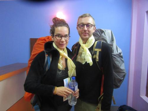 a man and a woman posing for a picture at STUPA VIEW INN in Kathmandu