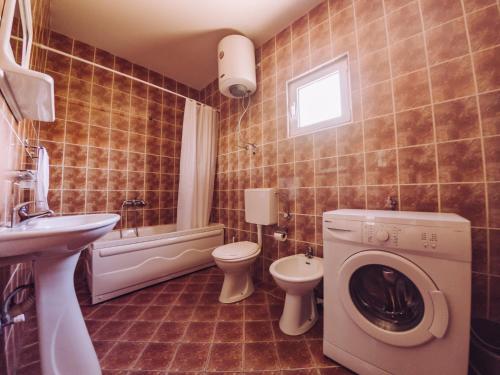 Koupelna v ubytování Apartmani Lasta